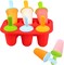 Silicone Popsicle Molds for Toddlers – 6-Cavity BPA-Free Ice Pop Molds with 6 Colorful Reusable Sticks for Kids (Red)